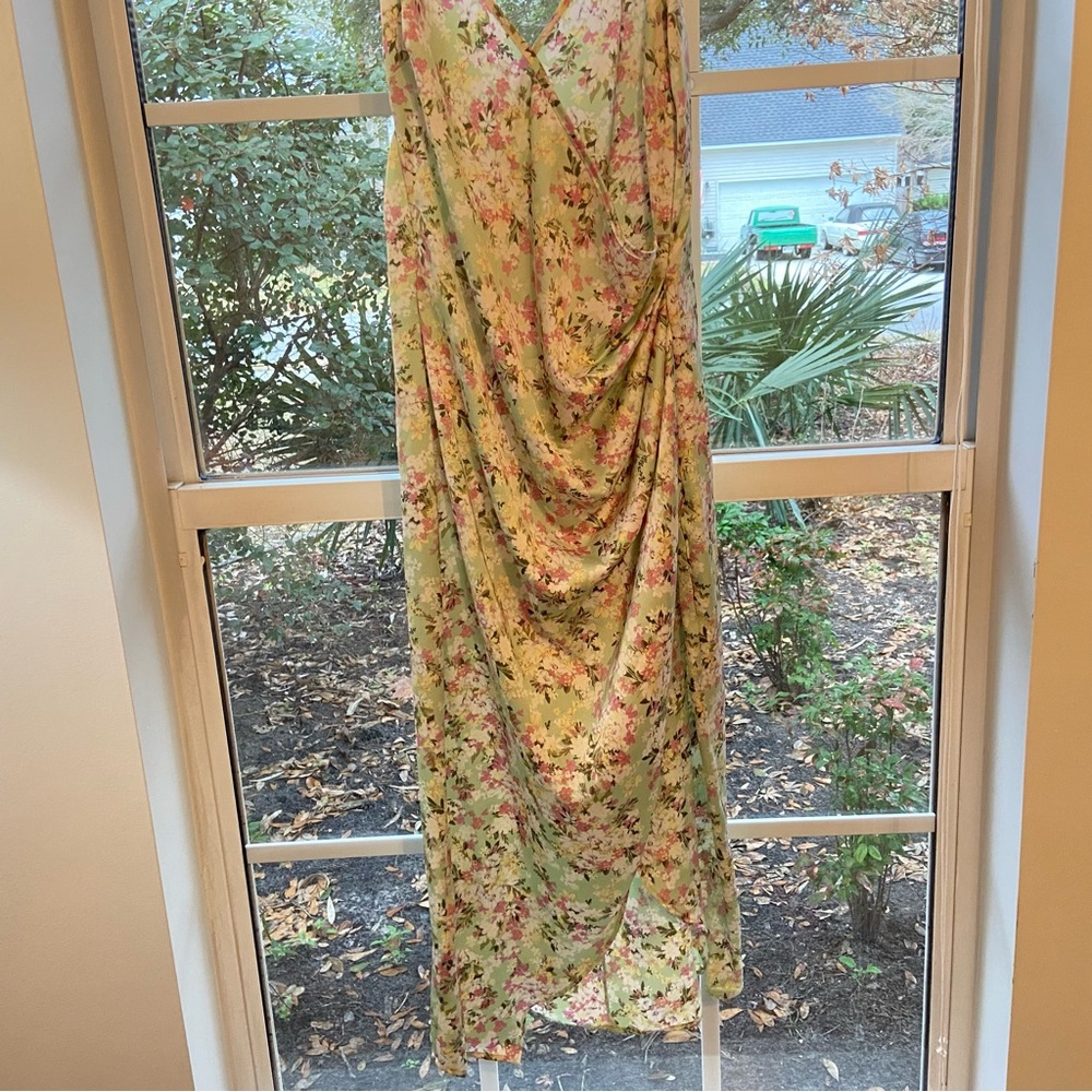 BCBGeneration Womens Dress V-Neck Floral Midi XS - Picture 9 of 11